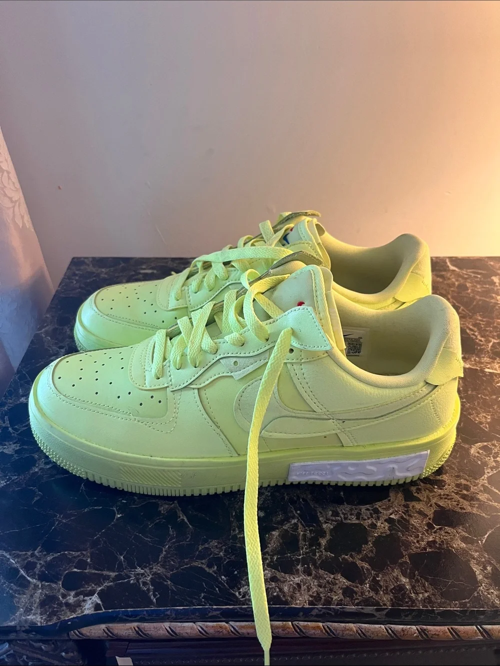 Nike womens Neon Yellow Lace-Up Sneakers